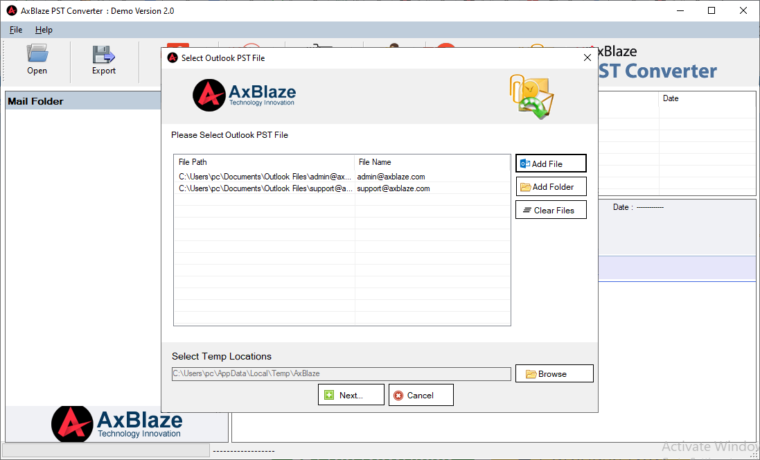 AxBlaze PST to Office 365 Migrator